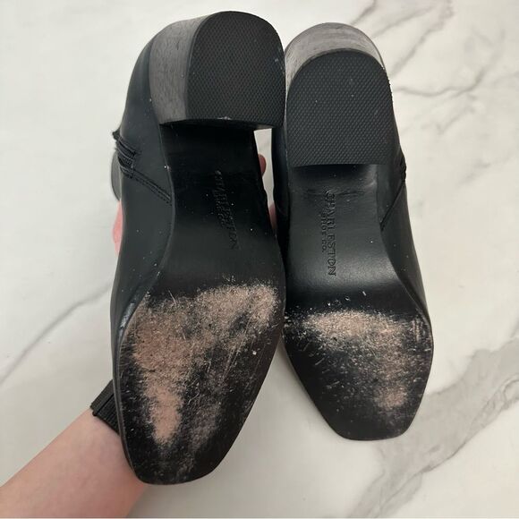 Charleston Shoe Co. Black Leather Drake Ankle Heeled Bootie Size 10 Date Party - Picture 8 of 16